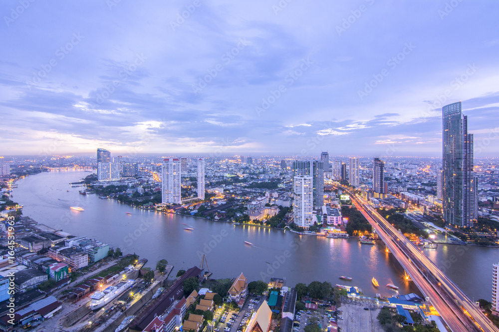Chao Phraya River View on Sathorn Road, Bangkok
