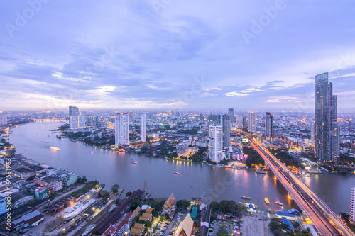 Chao Phraya River View on Sathorn Road  Bangkok
