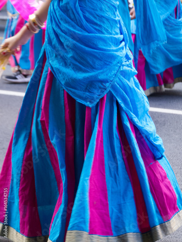 Pink Blue Sari Dress