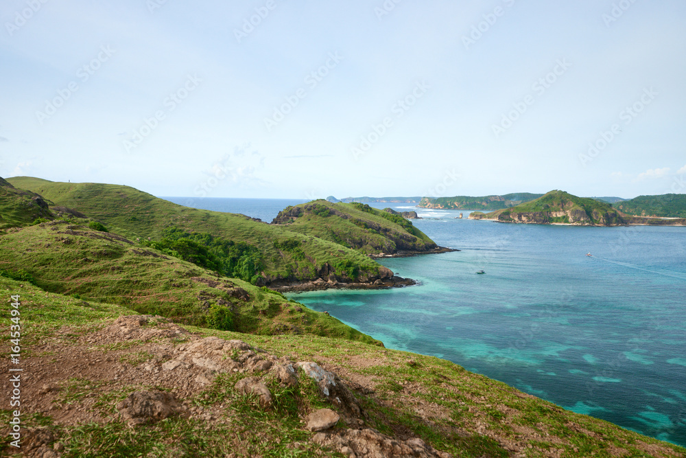 Beautiful scenic view of the mountain coast