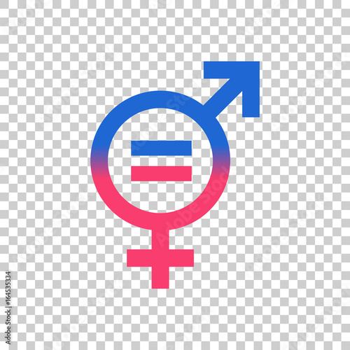 Gender equal sign vector icon. Men and women equal concept icon.