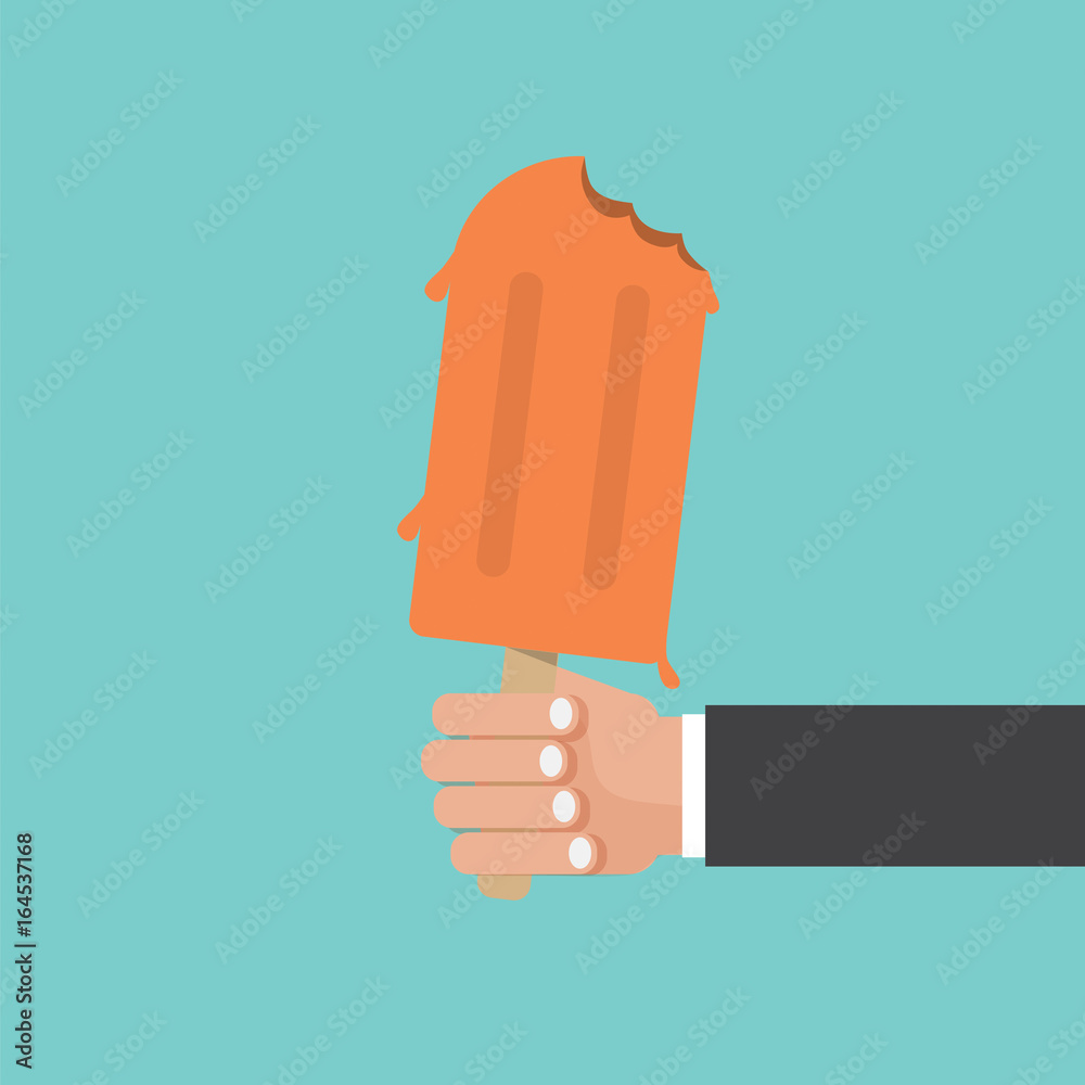 Hand Holding Popsicle Vector Illustration Hand Holding Popsicle Vector Illustration