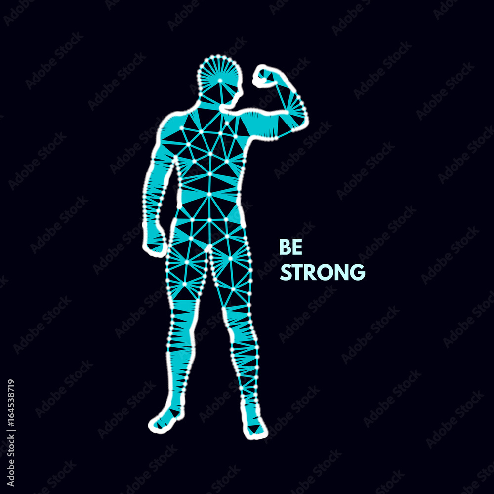 Strong men. Sport symbol. Vector ilustration for design.
