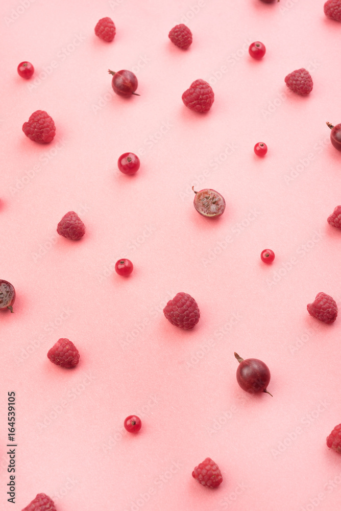 Berries isolated over pink background table. Berries isolated over pink background table.