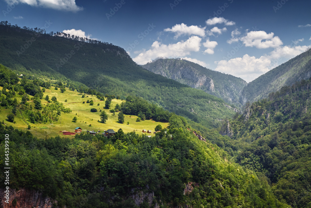 Fototapeta premium mountain village on the hillside
