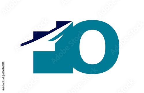 FO Negative Space Square Swoosh Letter Logo