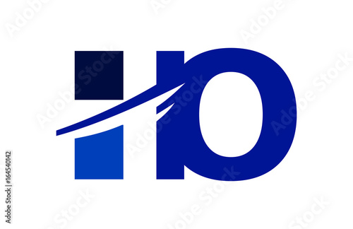 HO Negative Space Square Swoosh Letter Logo