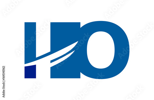 IO Negative Space Square Swoosh Letter Logo
