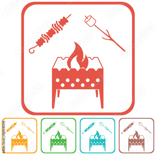 Brazier, zephyr and kebab icon
