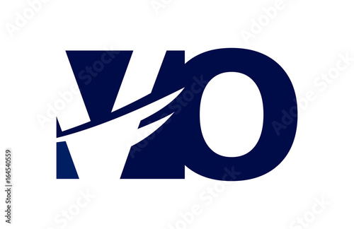 VO Negative Space Square Swoosh Letter Logo