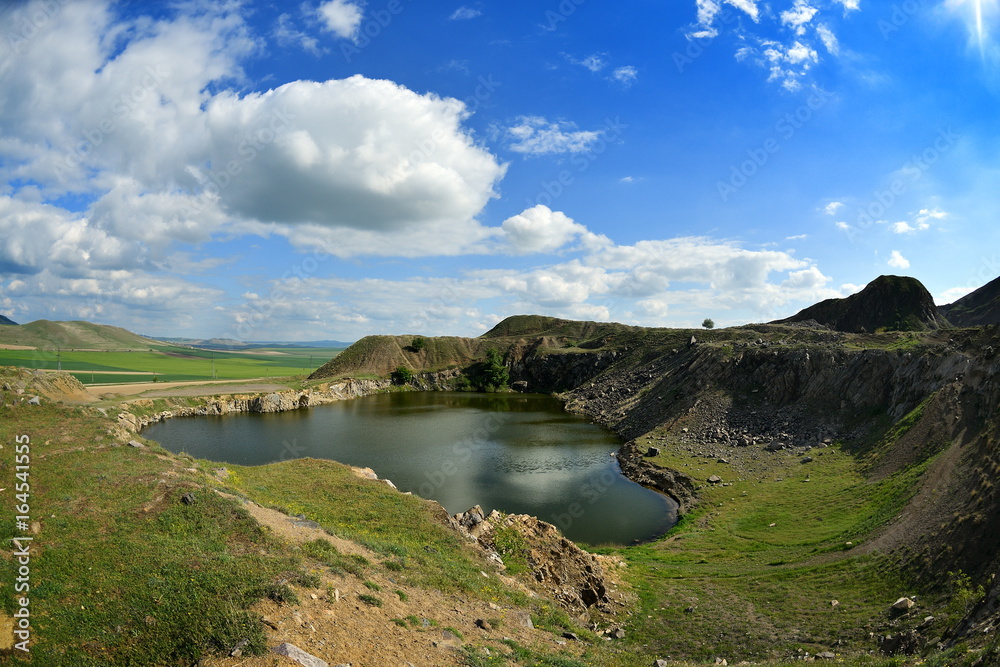 Obraz premium panoramic view of Iacobdeal lake, Dobrogea, Romania