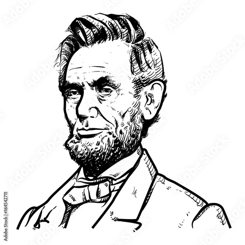 Abraham Lincoln Vector illustration, Abraham Lincoln Drawing outline, 16th U.S. President