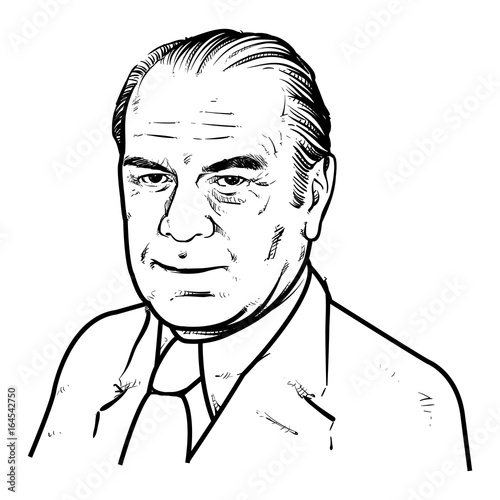 Gerald Ford Vector illustration, Gerald Ford Drawing outline, 38th U.S. President. photo