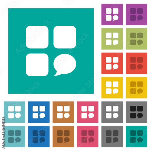 Message component square flat multi colored icons