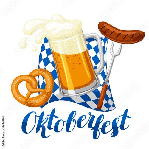Oktoberfest beer festival. Illustration or poster for feast