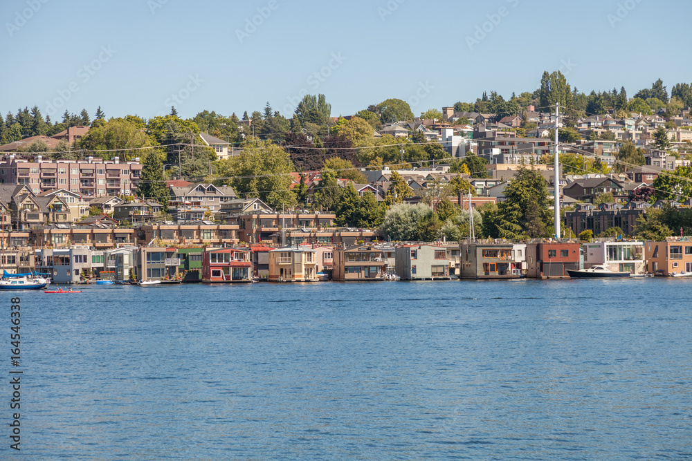 floating homes on Lake Union in Seattle