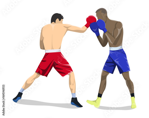 Isolated boxers fight.