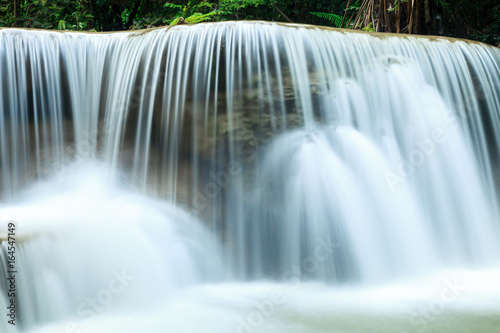 Deep forest waterfall at Huay Mae Kamin waterfall National Park Kanjanaburi Thailand