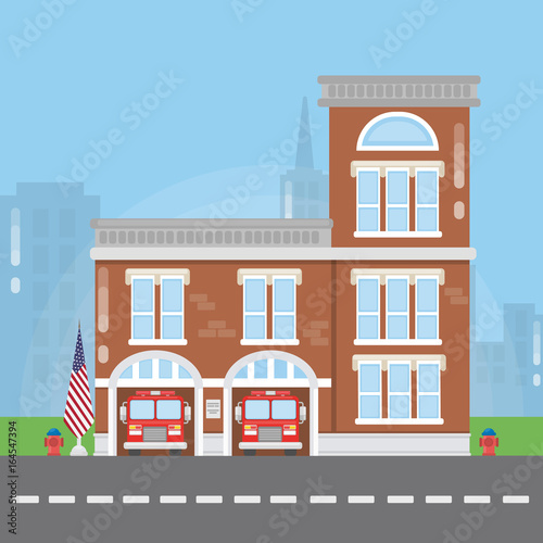 Fire department building.
