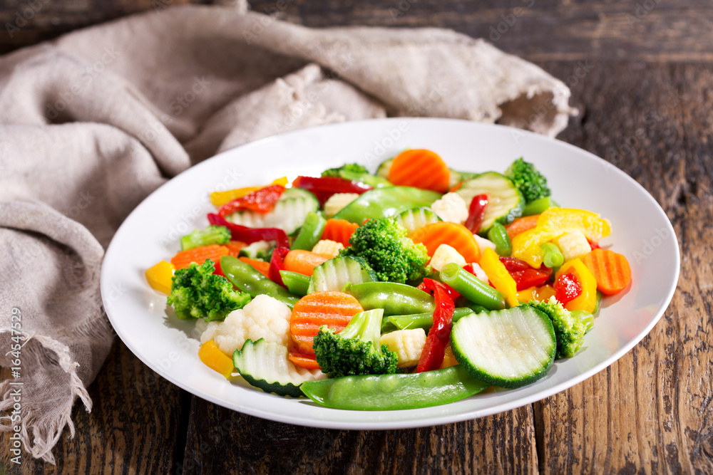 plate of stir fry vegetables plate of stir fry vegetables