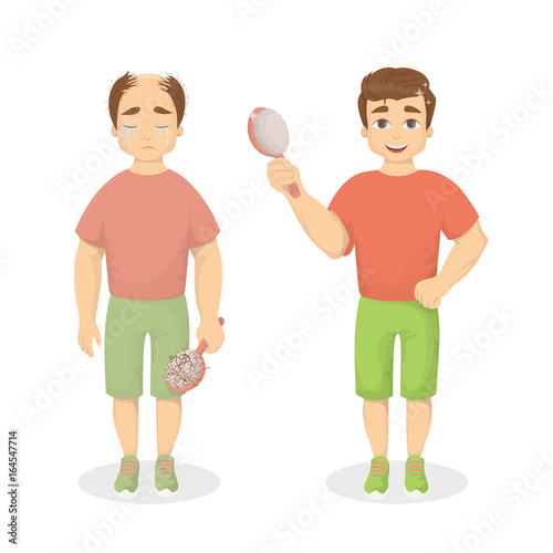 Man's hair loss.