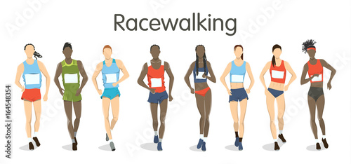 Isolated racewalking illustration.