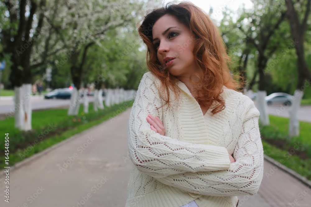 girl portrait spring tree girl portrait spring tree