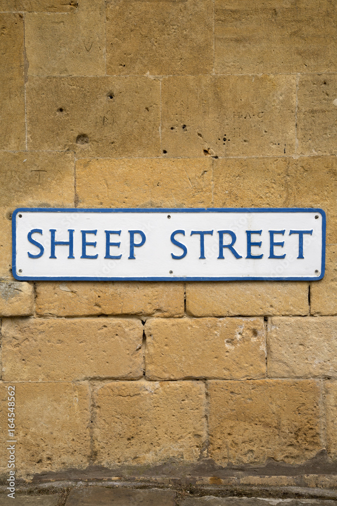Fototapeta Sheep Street Sign, England