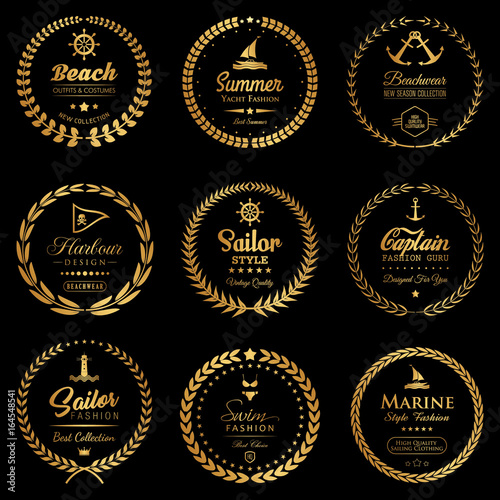 Swimwear and sailing clothing badges