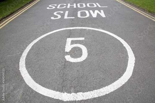 School Slow Traffic Warning Sign