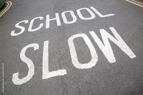 School Slow Traffic Warning Sign
