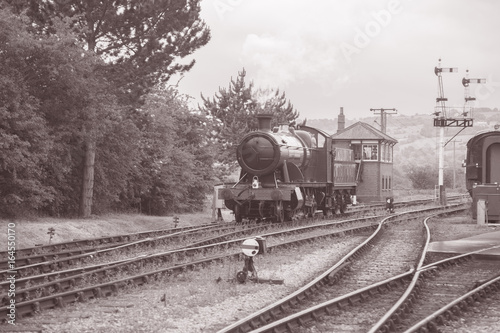 Steam Train on Railway Track