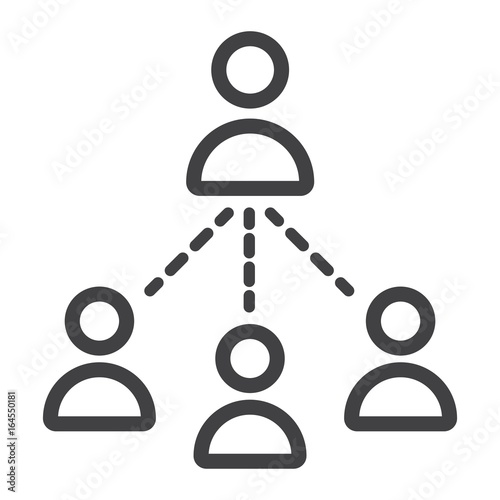 Social marketing network line icon, business and communication, vector graphics, a linear pattern on a white background, eps 10.