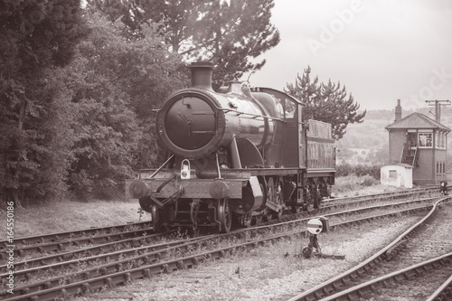 Steam Train on Railway Track