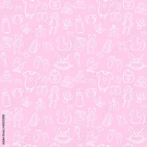 baby seamless pattern background set