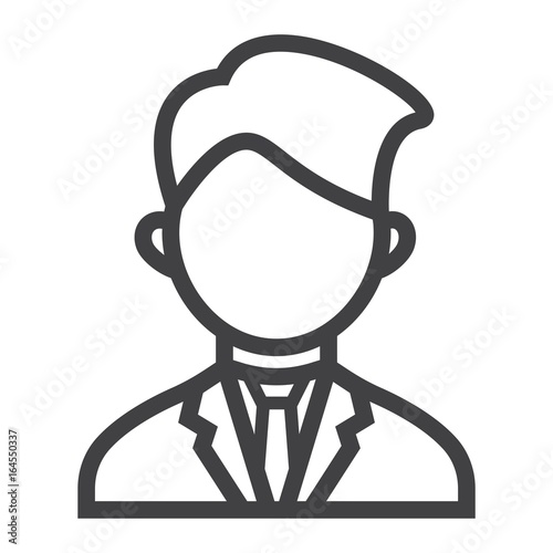Businessman line icon, business and person, vector graphics, a linear pattern on a white background, eps 10.