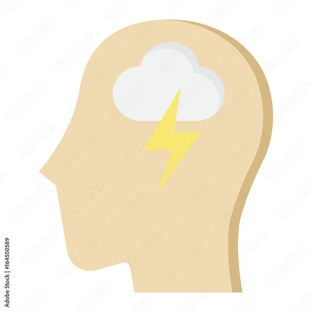 Brainstorm flat icon, business and idea, vector graphics, a colorful solid pattern on a white background, eps 10.