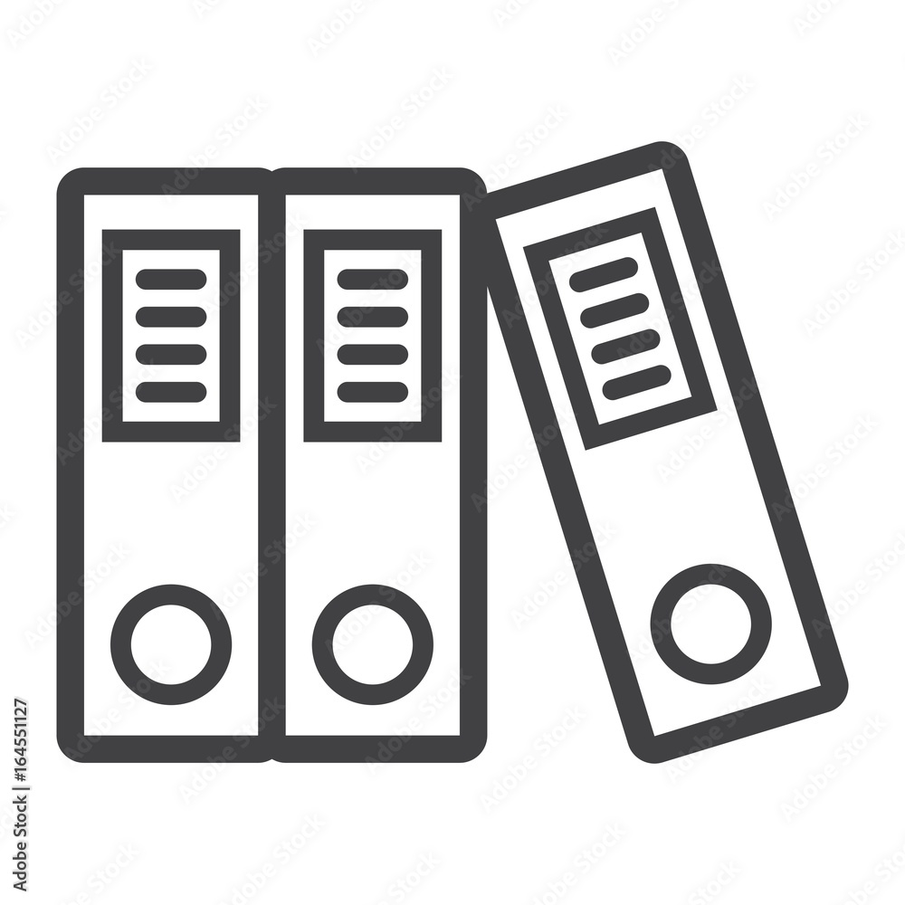 Binders line icon, business and folder, vector graphics, a linear pattern on a white background, eps 10.