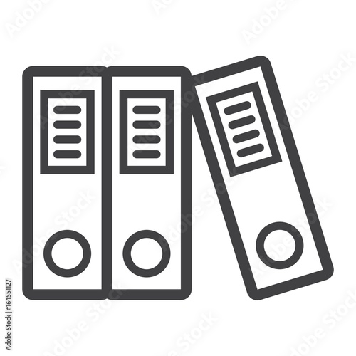 Binders line icon, business and folder, vector graphics, a linear pattern on a white background, eps 10.