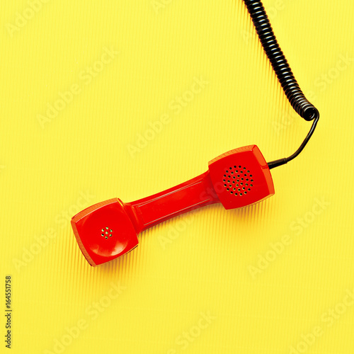 Minimal art design Vintage red phone