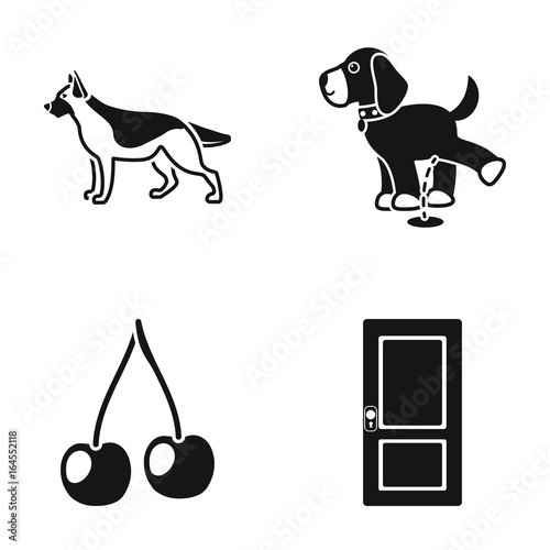 animal, cooking and or web icon in black style. building, dog icons in set collection.