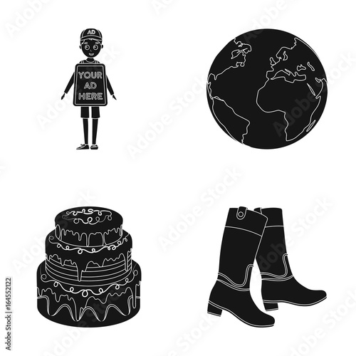 advertising, cooking and or web icon in black style.space, hippodrome icons in set collection.