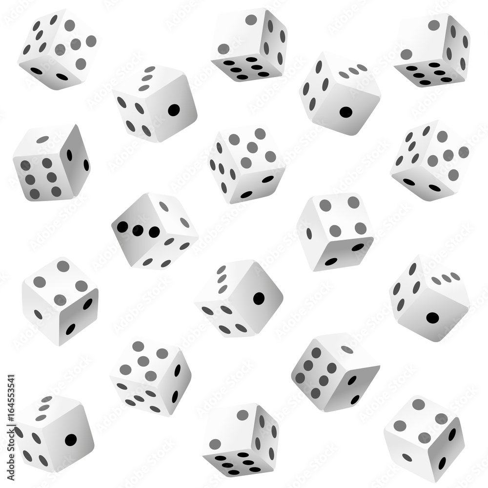 Vector illustration of white dice with double six roll. Web site page and mobile app design vector element. Vector illustration of white dice with double six roll. Web site page and mobile app design vector element.