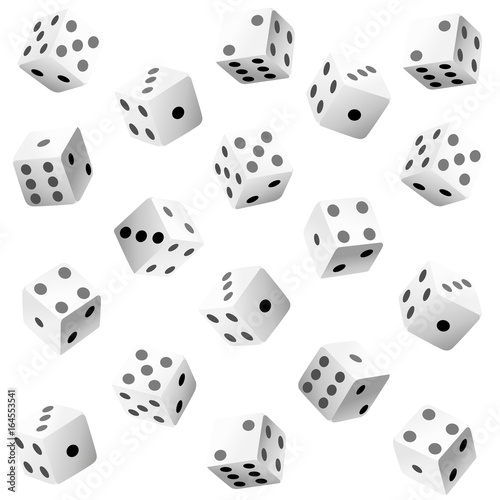 Vector illustration of white dice with double six roll. Web site page and mobile app design vector element.