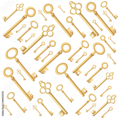 Web site page and mobile app design vector element. Retro vintage keys silhouettes vector set collection