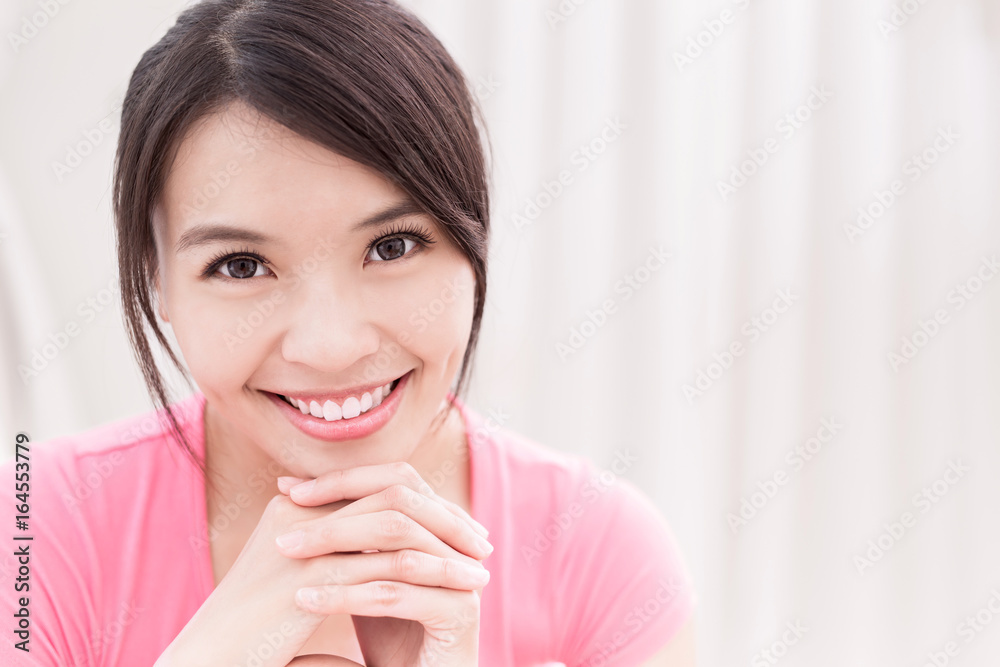 woman smile happily woman smile happily
