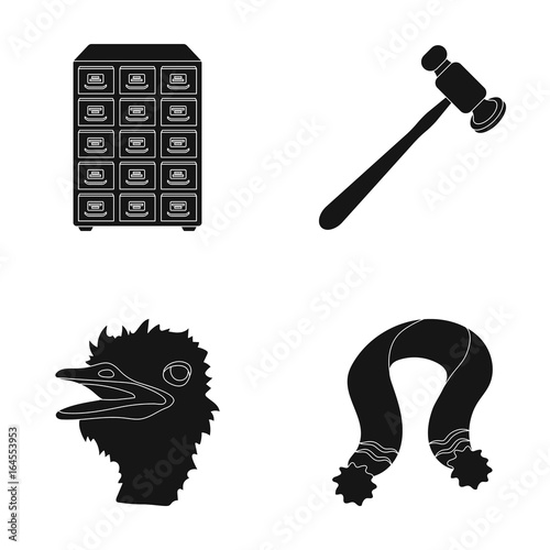 clos, training and or web icon in black style.animal, justice icons in set collection.
