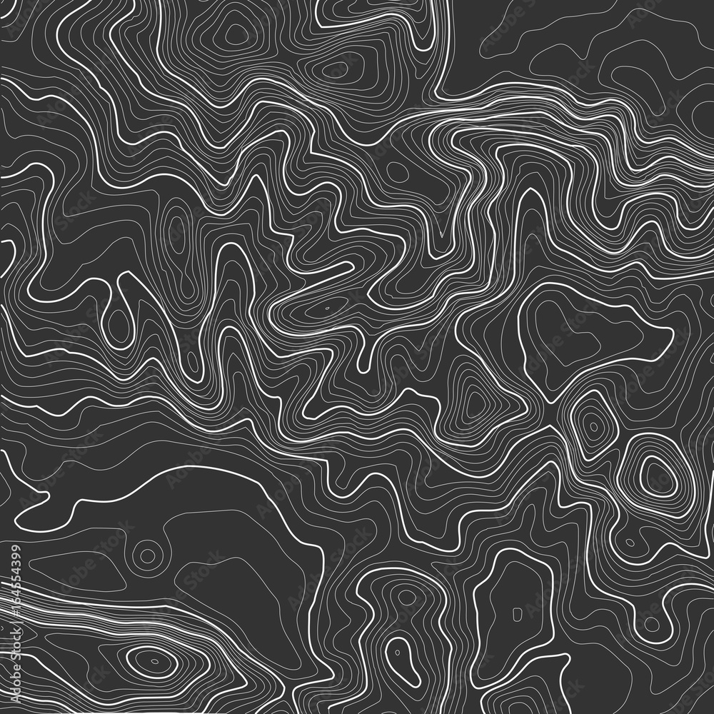 Topographic map background with space for copy . Line topography map contour background , geographic grid abstract vector illustration . Mountain hiking trail over terrain .