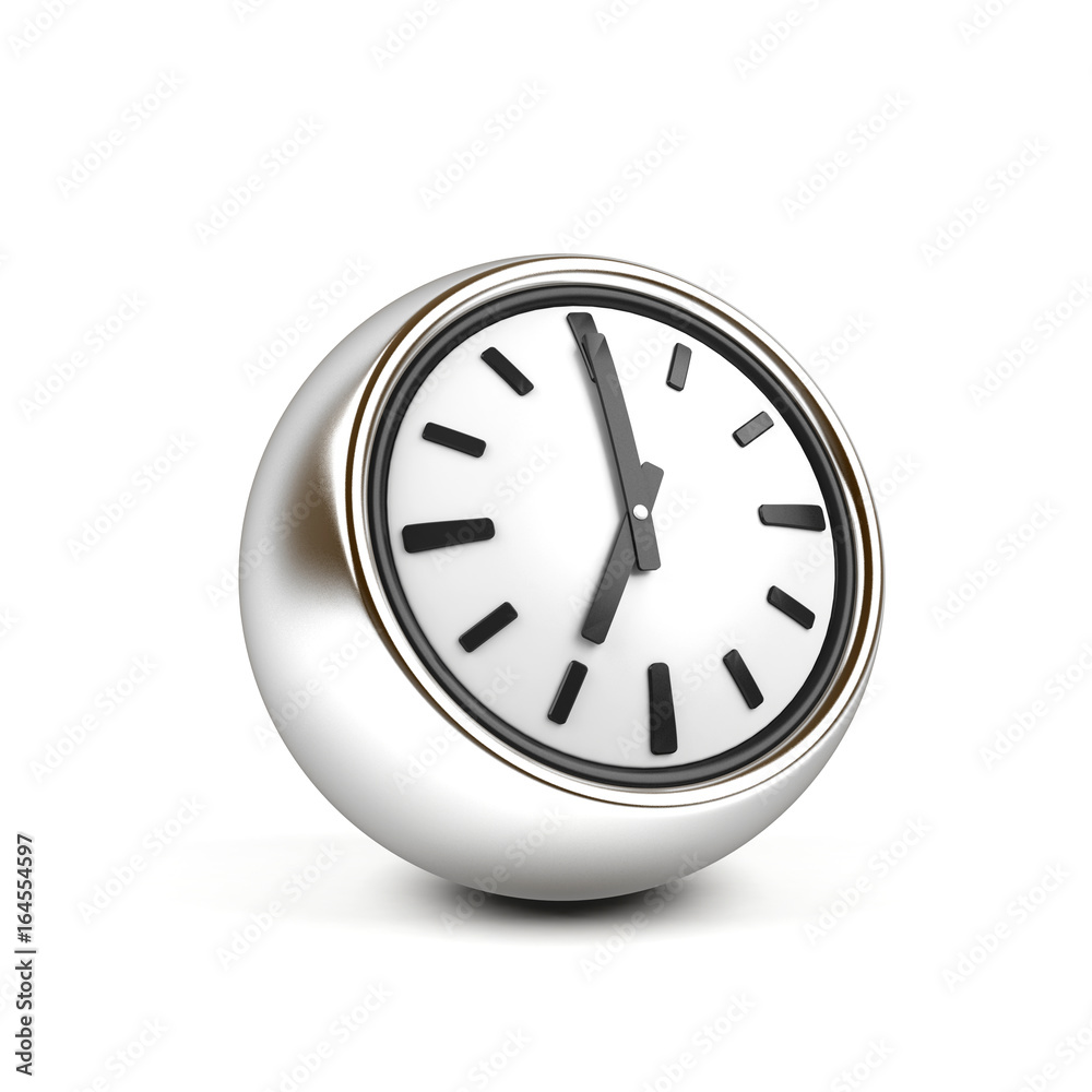 3d clock showing the time seven. Clock isolated on white background. 3d rendering 3d clock showing the time seven. Clock isolated on white background. 3d rendering