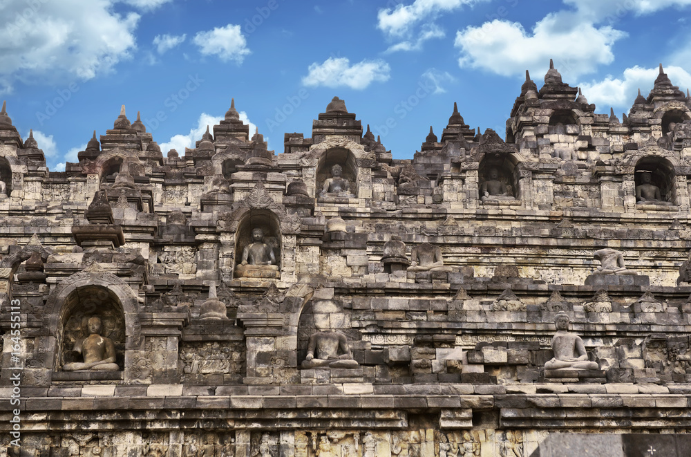 Wall of Borobudur Temple in Yogyakarta
